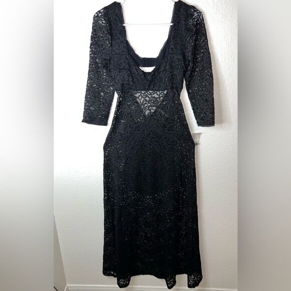 Free People x Revolve Adored Maxi Black Lace Dress - Picture 4 of 11